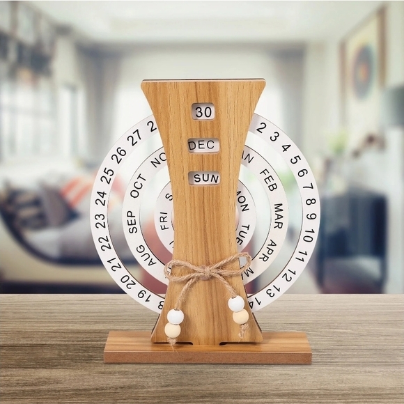 Wooden Perpetual Calendar with Beads - Picture 2 of 8